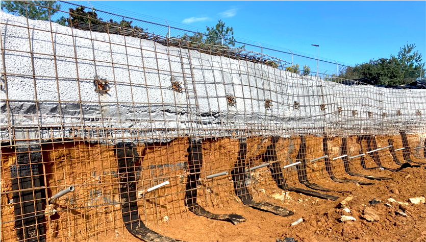 Preparing Soil Face for Shotcrete