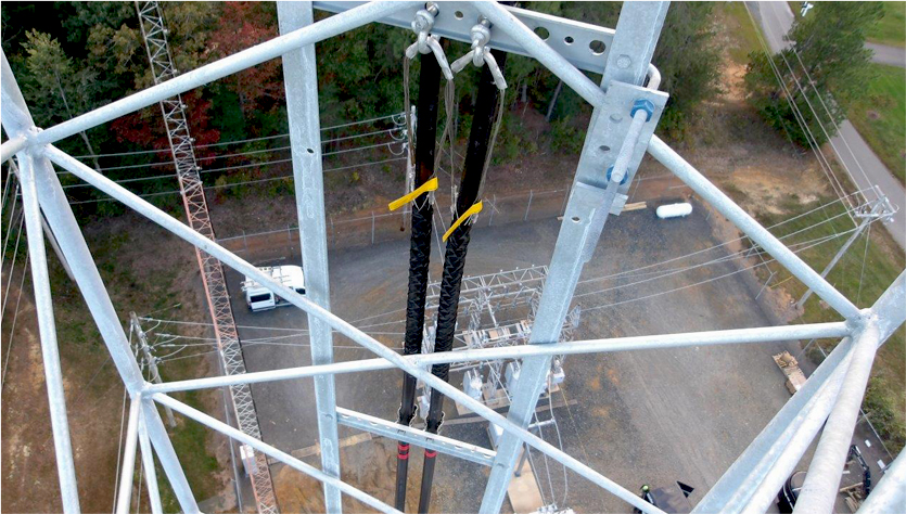 LMR Cable Hoisting Grips secured to Cable Ladder