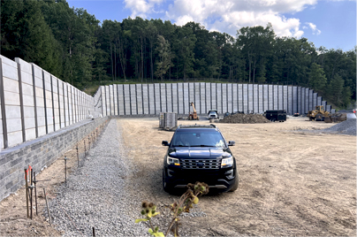 Retaining Wall with SUV